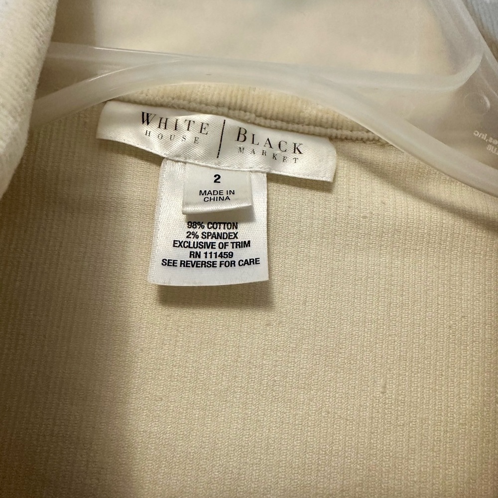 White House Black Market Blazer Womens Size 2 creamy color/decorative collar - Picture 9 of 9